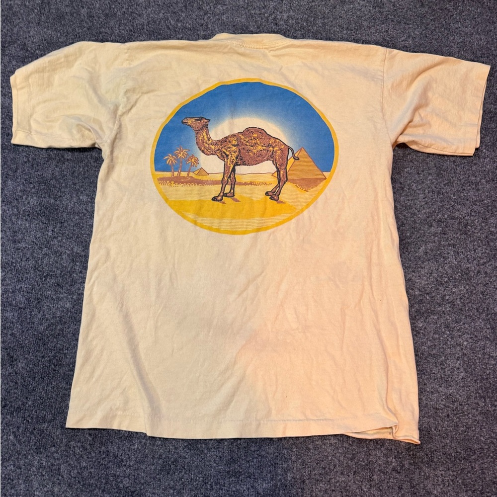 VTG 90s Camel Cigarette Box Logo Joe Desert Pyramid Worn Cotton T-Shirt RARE